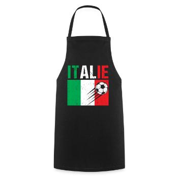 Drapeau Italie cadeau football foot italien - Tablier de cuisine - noir - Devant - AI Model Male 185 dark (185cm)