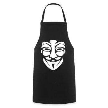 Visage anonyme - Tablier de cuisine - noir - Devant - AI Model Male 185 dark (185cm)