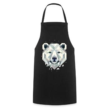 abstrakter Eisbär–Kraftvolle Eleganz des Nordens - Kochschürze - Schwarz - Vorne - AI Model Male 185 dark (185cm)