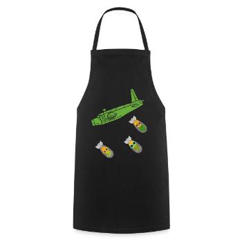 Avion bombe ananas vert - Tablier de cuisine - noir - Devant - AI Model Male 185 dark (185cm)