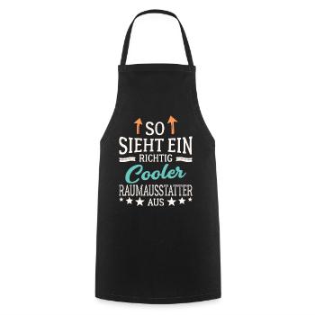 So sieht ein richtig cooler Raumausstatter aus - Kochschürze - Schwarz - Vorne - AI Model Male 185 dark (185cm)