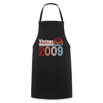 Vintage 2009 Palmen Retro Geburtstag - Kochschürze - Schwarz - Vorne - AI Model Male 185 dark (185cm)