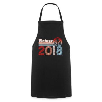 Vintage 2018 Palmen Retro Geburtstag - Kochschürze - Schwarz - Vorne - AI Model Male 185 dark (185cm)