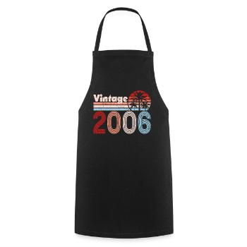 Vintage 2006 Palm Trees Retro Birthday - Cooking Apron - black - Front - AI Model Male 185 dark (185cm)