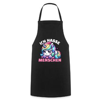 Grumpy unicorn is annoyed by people - Cooking Apron - black - Front - AI Model Male 185 dark (185cm)