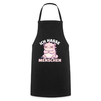 Mürischer rosa Axolotl für Tierfans - Kochschürze - Schwarz - Vorne - AI Model Male 185 dark (185cm)