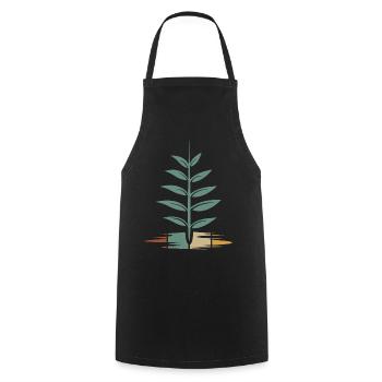 arbre vintage avec des feuilles - Retro Nature Icon - Tablier de cuisine - noir - Devant - AI Model Male 185 dark (185cm)