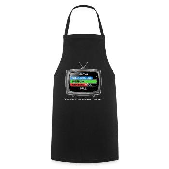 German TV Program: Loading... - Cooking Apron - black - Front - AI Model Male 185 dark (185cm)