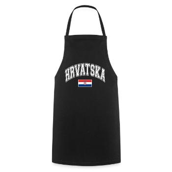 Croatia Flag - Cooking Apron - black - Front - AI Model Male 185 dark (185cm)
