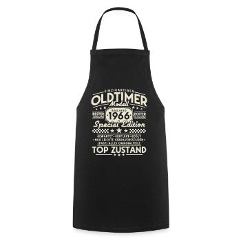 Oldtimer 1966 Jahrgang Vintage Retro Geburtstag - Kochschürze - Schwarz - Vorne - AI Model Male 185 dark (185cm)
