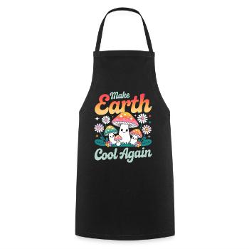 Rafraîchir à nouveau la terre Champignons Kawaii - Tablier de cuisine - noir - Devant - AI Model Male 185 dark (185cm)