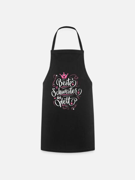 Best Sister in the World - Funny Gift - Cooking Apron - black