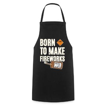 Né pour faire des feux d'artifice - Tablier de cuisine - noir - Devant - AI Model Male 185 dark (185cm)