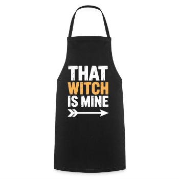 Cette sorcière est la mienne Halloween - Tablier de cuisine - noir - Devant - AI Model Male 185 dark (185cm)
