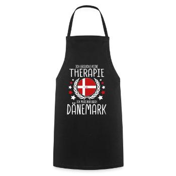 Ich muss nur nach Dänemark Spruch Lustig - Kochschürze - Schwarz - Vorne - AI Model Male 185 dark (185cm)