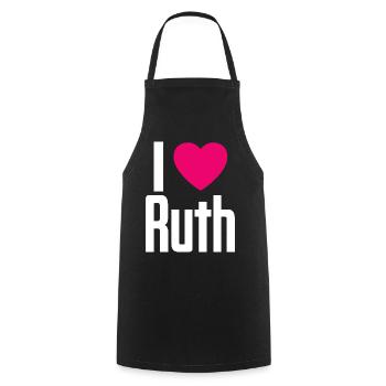 I Love Ruth Pink Heart I Love Ruth - Cooking Apron - black - Front - AI Model Male 185 dark (185cm)
