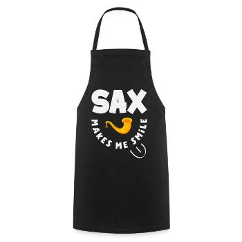 Saxofon - Kochschürze - Schwarz - Vorne - AI Model Male 185 dark (185cm)
