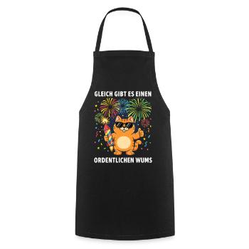 Lustiges Katzen Silvester 2026 Niedliches Geschenk - Kochschürze - Schwarz - Vorne - AI Model Male 185 dark (185cm)