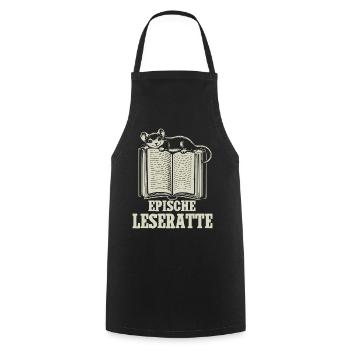 Epic Bookworm - Cooking Apron - black - Front - AI Model Male 185 dark (185cm)