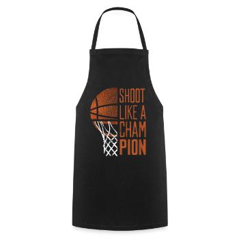Shoot Like A Champion Basketball Quote - Cooking Apron - black - Front - AI Model Male 185 dark (185cm)