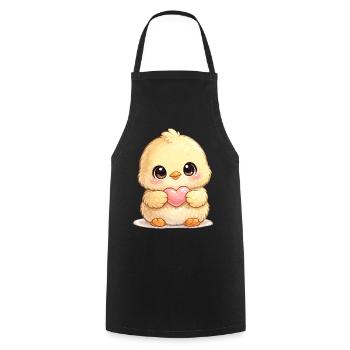 Petit petit petit cœur - Tablier de cuisine - noir - Devant - AI Model Male 185 dark (185cm)