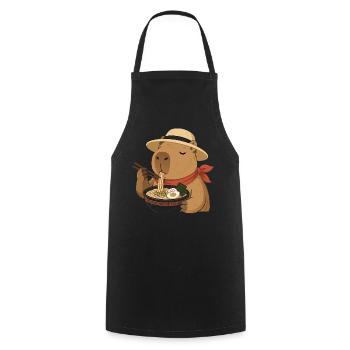 Capybara Ramen: Kawaii japanische Köstlichkeit - Kochschürze - Schwarz - Vorne - AI Model Male 185 dark (185cm)