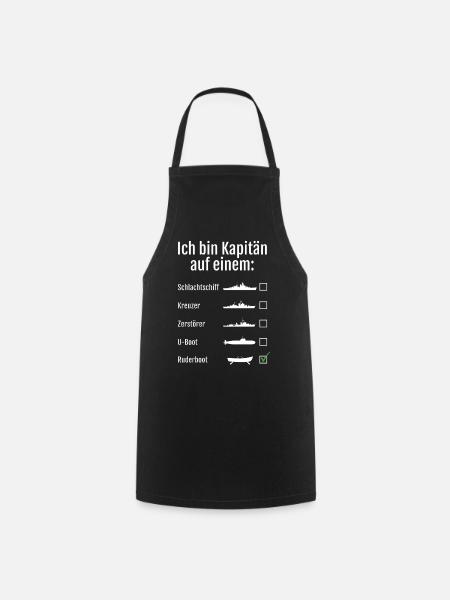 Ich bin Kapitän auf einem... - Kochschürze - Schwarz