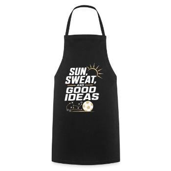 Sun, sweat and good ideas - Cooking Apron - black - Front - AI Model Male 185 dark (185cm)