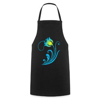 Fleur bleue étrange - Tablier de cuisine - noir - Devant - AI Model Male 185 dark (185cm)