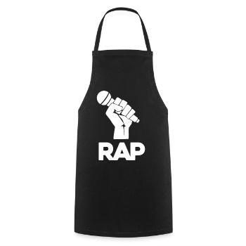 Rap Mic Silhouette - Cooking Apron - black - Front - AI Model Male 185 dark (185cm)