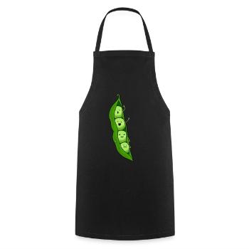 Peas vegetable garden - Cooking Apron - black - Front - AI Model Male 185 dark (185cm)