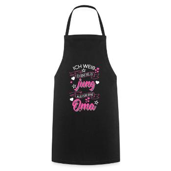 Grandmother grandmother grandfather 2019 - Cooking Apron - black - Front - AI Model Male 185 dark (185cm)