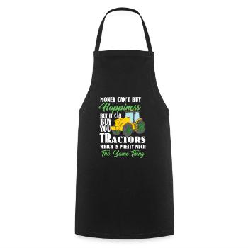 Heureux fermier présente tracteur tracteur - Tablier de cuisine - noir - Devant - AI Model Male 185 dark (185cm)