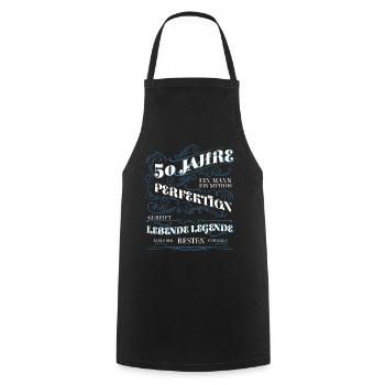 50. Geburtstag Geschenk Jahrgang - Kochschürze - Schwarz - Vorne - AI Model Male 185 dark (185cm)