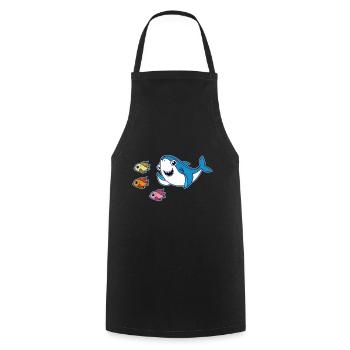 Requins cadeau enfants shark - Tablier de cuisine - noir - Devant - AI Model Male 185 dark (185cm)