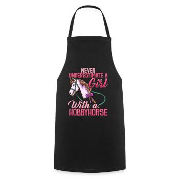 Hobbyhorse fille t-shirt équitation drôle - Tablier de cuisine - noir - Devant - AI Model Male 185 dark (185cm)