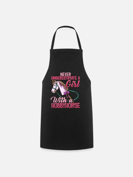 Hobbyhorse Mädchen T-Shirt Pferd reiten lustig - Kochschürze - Schwarz