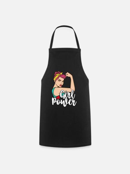 Girl Power Shirt Women's Rights Freedom Emanze - Cooking Apron - black