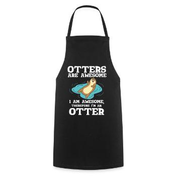 otter - Kochschürze - Schwarz - Vorne - AI Model Male 185 dark (185cm)