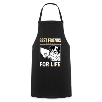 Australian Shepherd - Cooking Apron - black - Front - AI Model Male 185 dark (185cm)