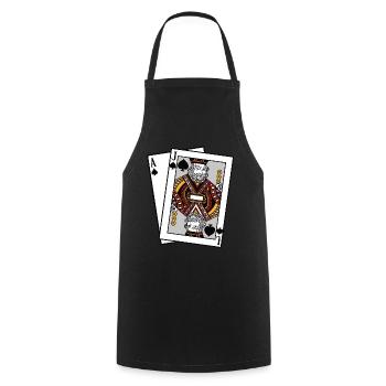 Blackjack Spades Ass Jacks T-Shirt Cards Poker Money - Cooking Apron - black - Front - AI Model Male 185 dark (185cm)