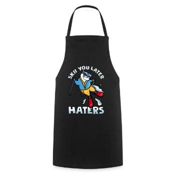 T-shirt de ski, bière de sport après le sport - Tablier de cuisine - noir - Devant - AI Model Male 185 dark (185cm)