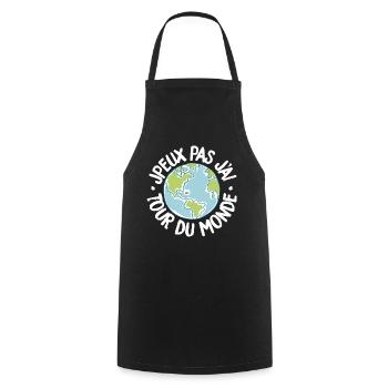 J'peux pas j'ai tour du monde - Tablier de cuisine - noir - Devant - AI Model Male 185 dark (185cm)