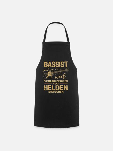 Lustiger Bassist Spruch Bass Basser E Bass - Kochschürze - Schwarz