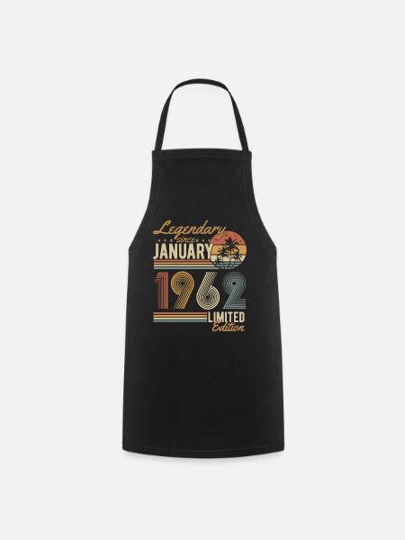 Janvier 1962 Born Birthday Retro - Tablier de cuisine - noir