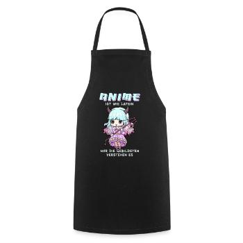 Anime est comme Latin I Creepy Cute Witch - Tablier de cuisine - noir - Devant - AI Model Male 185 dark (185cm)