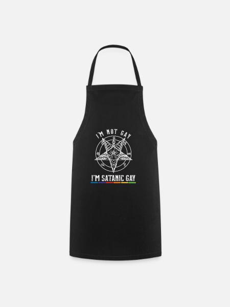 Je ne suis pas gay je suis satanique Gay I LGBT Pride - Tablier de cuisine - noir
