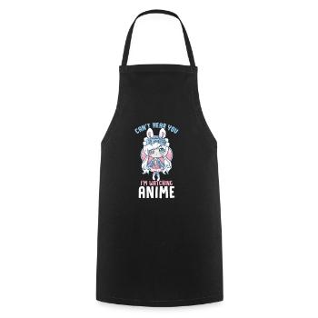 Can't Hear You I'm Watching Anime I Manga Girl - Cooking Apron - black - Front - AI Model Male 185 dark (185cm)