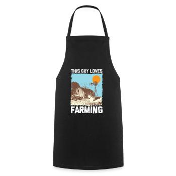 This Guy Loves Farming I Funny Farmer - Cooking Apron - black - Front - AI Model Male 185 dark (185cm)