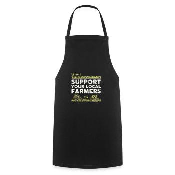 Support Your Local Farmers I Funny Farming - Cooking Apron - black - Front - AI Model Male 185 dark (185cm)